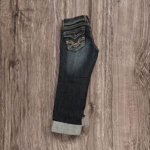 Grace in LA Dark Blue Capri Jeans